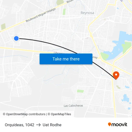 Orquídeas, 1042 to Uat Rodhe map