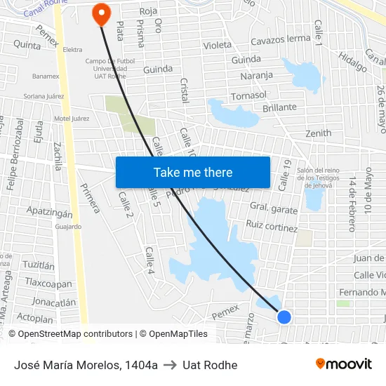 José María Morelos, 1404a to Uat Rodhe map