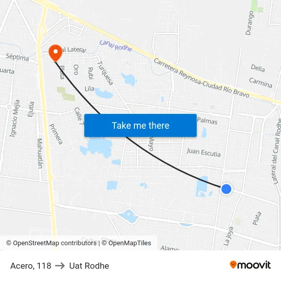 Acero, 118 to Uat Rodhe map