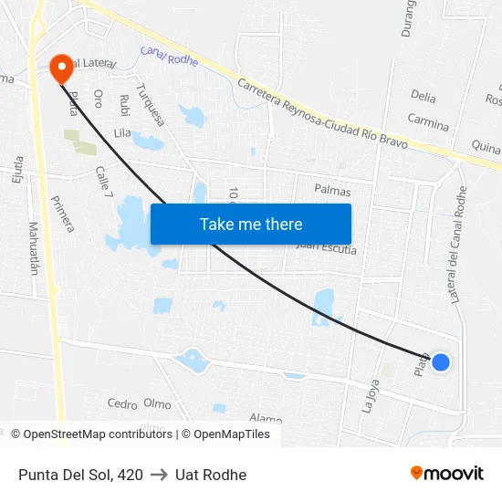 Punta Del Sol, 420 to Uat Rodhe map