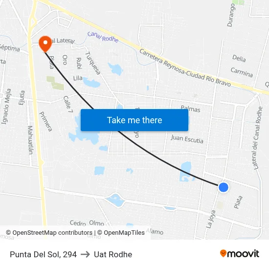 Punta Del Sol, 294 to Uat Rodhe map