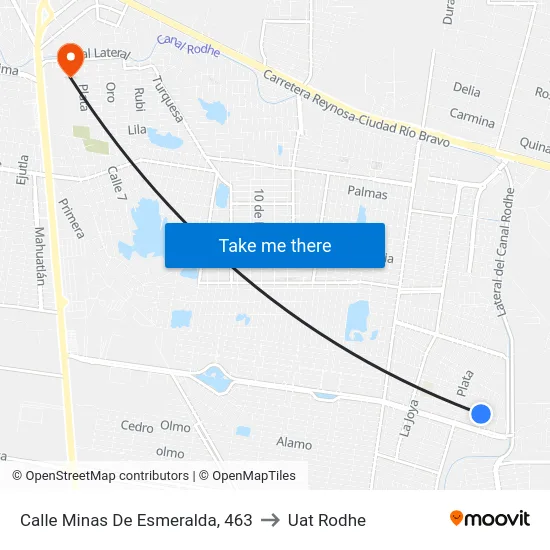 Calle Minas De Esmeralda, 463 to Uat Rodhe map