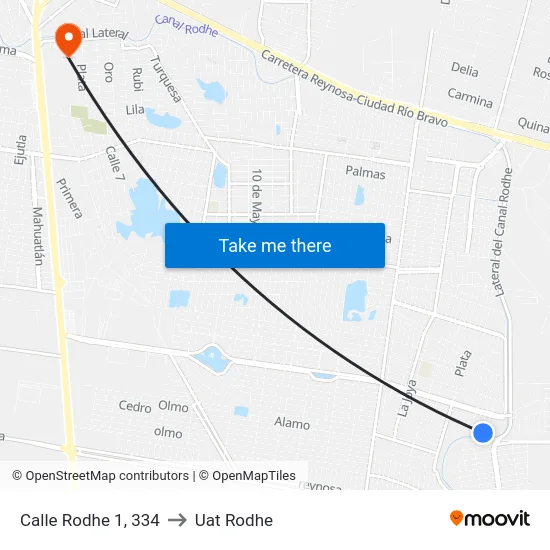 Calle Rodhe 1, 334 to Uat Rodhe map