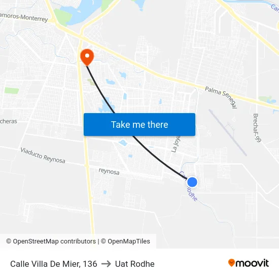 Calle Villa De Mier, 136 to Uat Rodhe map