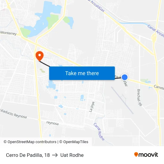 Cerro De Padilla, 18 to Uat Rodhe map