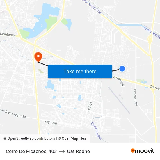 Cerro De Picachos, 403 to Uat Rodhe map