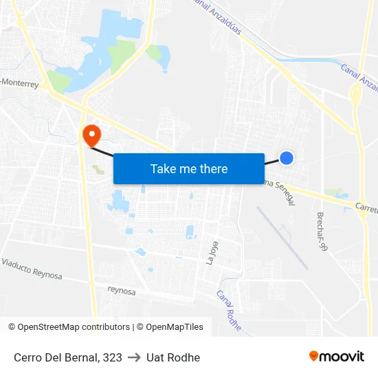 Cerro Del Bernal, 323 to Uat Rodhe map