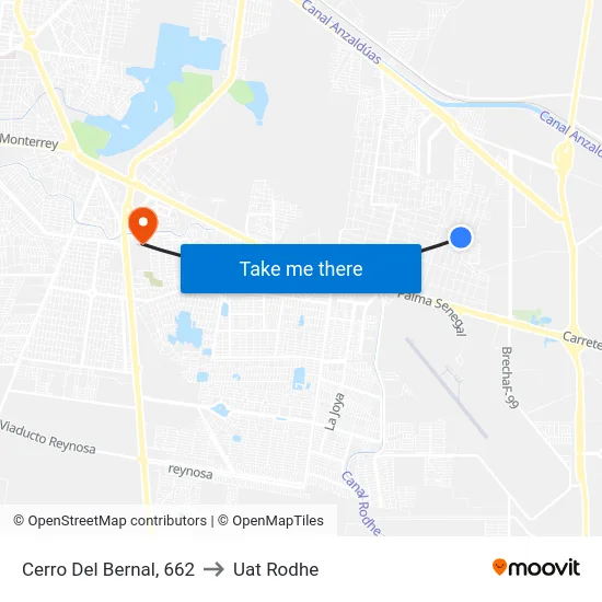 Cerro Del Bernal, 662 to Uat Rodhe map