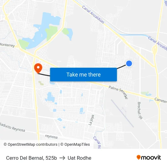 Cerro Del Bernal, 525b to Uat Rodhe map