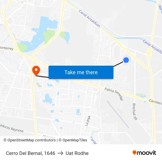 Cerro Del Bernal, 1646 to Uat Rodhe map