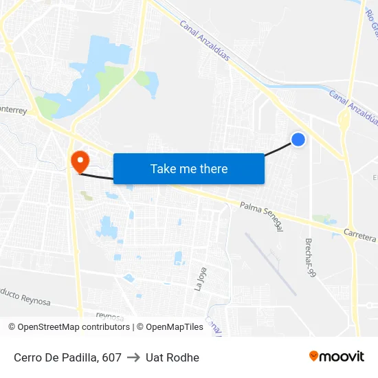 Cerro De Padilla, 607 to Uat Rodhe map