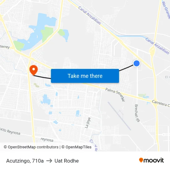 Acutzingo, 710a to Uat Rodhe map