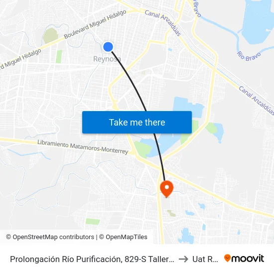 Prolongación Río Purificación, 829-S Taller De Radiadores Lira to Uat Rodhe map