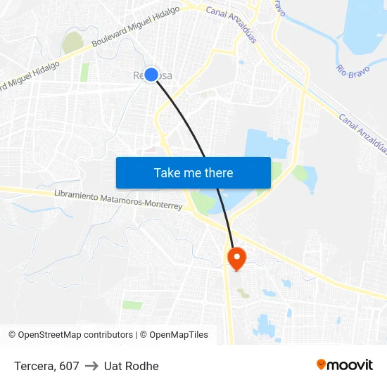 Tercera, 607 to Uat Rodhe map