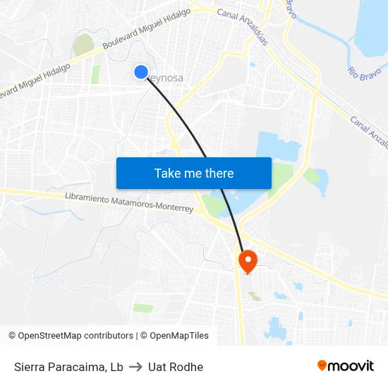 Sierra Paracaima, Lb to Uat Rodhe map