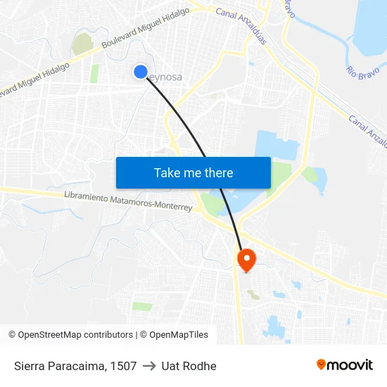 Sierra Paracaima, 1507 to Uat Rodhe map