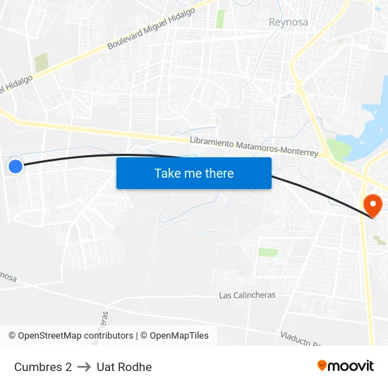 Cumbres 2 to Uat Rodhe map