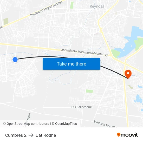 Cumbres 2 to Uat Rodhe map