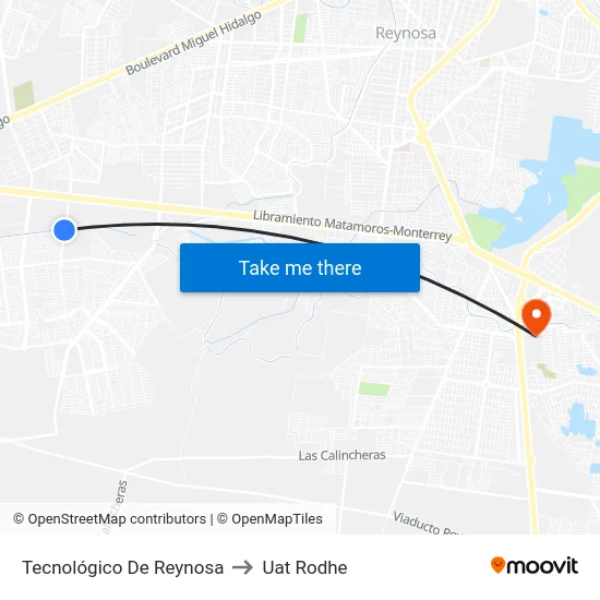 Tecnológico De Reynosa to Uat Rodhe map