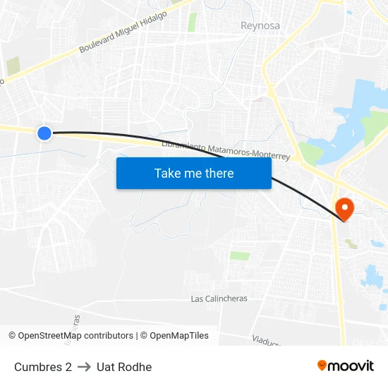 Cumbres 2 to Uat Rodhe map