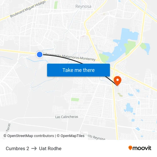 Cumbres 2 to Uat Rodhe map