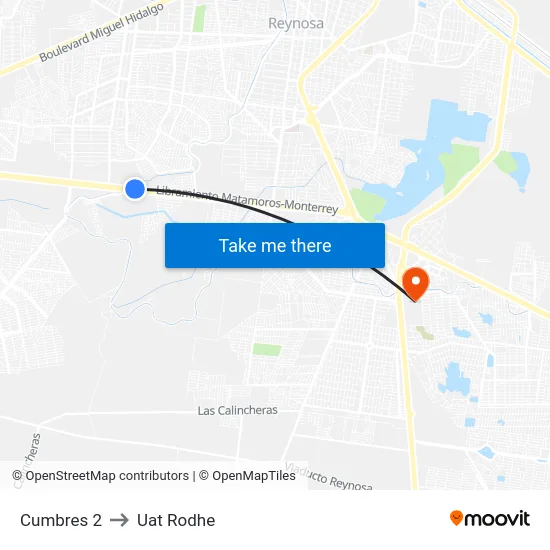 Cumbres 2 to Uat Rodhe map