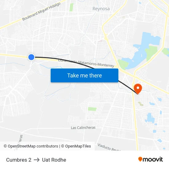 Cumbres 2 to Uat Rodhe map