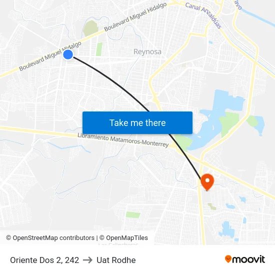 Oriente Dos 2, 242 to Uat Rodhe map