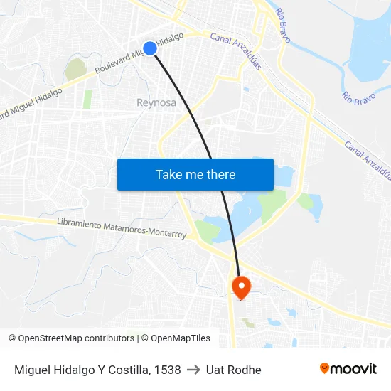 Miguel Hidalgo Y Costilla, 1538 to Uat Rodhe map