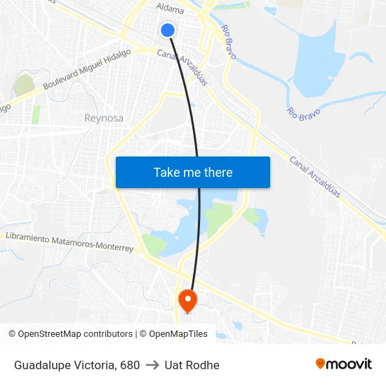 Guadalupe Victoria, 680 to Uat Rodhe map