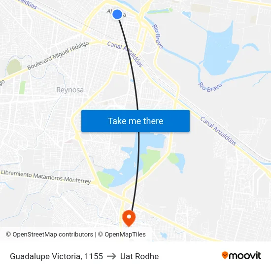 Guadalupe Victoria, 1155 to Uat Rodhe map