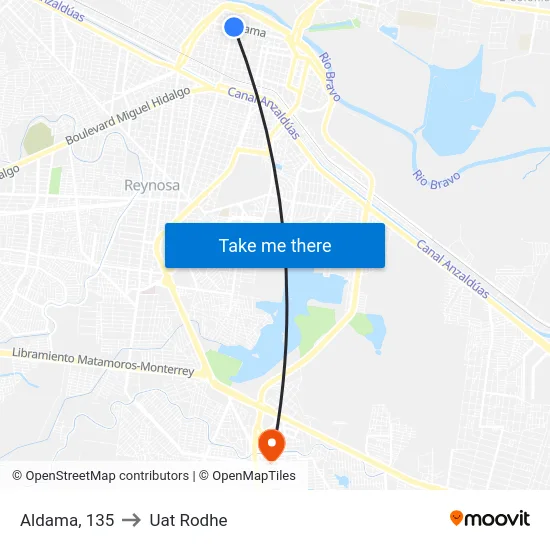 Aldama, 135 to Uat Rodhe map