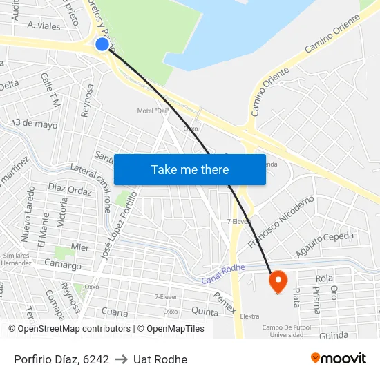 Porfirio Díaz, 6242 to Uat Rodhe map