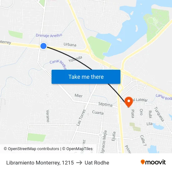 Libramiento Monterrey, 1215 to Uat Rodhe map