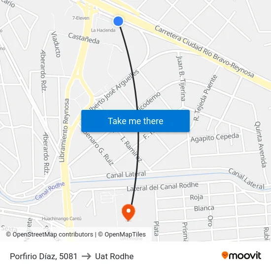 Porfirio Díaz, 5081 to Uat Rodhe map