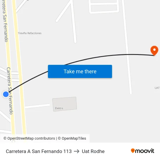 Carretera A San Fernando 113 to Uat Rodhe map