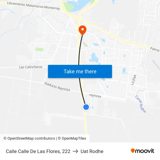 Calle Calle De Las Flores, 222 to Uat Rodhe map