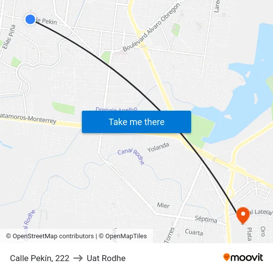 Calle Pekín, 222 to Uat Rodhe map