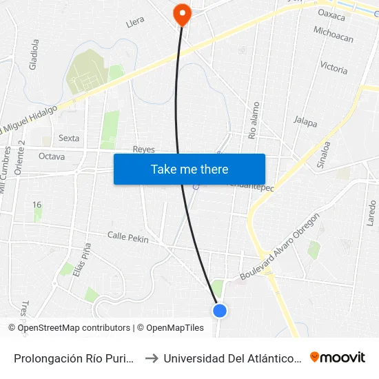 Prolongación Río Purificación, 129a_D to Universidad Del Atlántico Campus Virreyes map