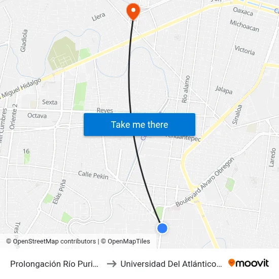 Prolongación Río Purificación, 129a_D to Universidad Del Atlántico Campus Virreyes map