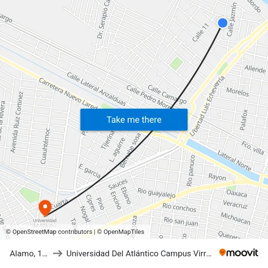 Alamo, 146 to Universidad Del Atlántico Campus Virreyes map