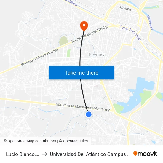 Lucio Blanco, 109 to Universidad Del Atlántico Campus Virreyes map