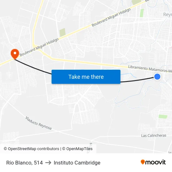 Río Blanco, 514 to Instituto Cambridge map