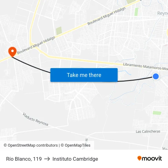 Río Blanco, 119 to Instituto Cambridge map
