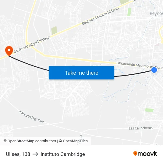 Ulises, 138 to Instituto Cambridge map