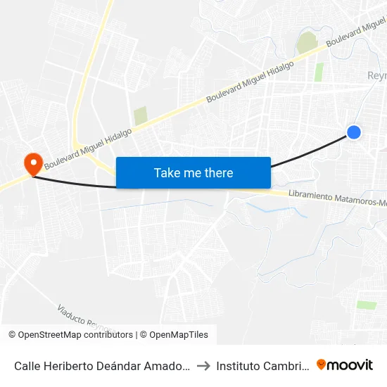 Calle Heriberto Deándar Amador, 632 to Instituto Cambridge map