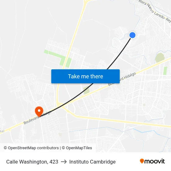 Calle Washington, 423 to Instituto Cambridge map