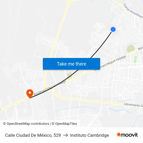 Calle Ciudad De México, 529 to Instituto Cambridge map