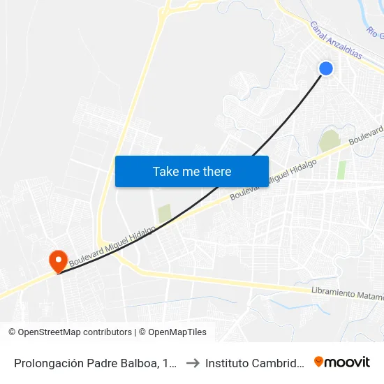 Prolongación Padre Balboa, 130 to Instituto Cambridge map