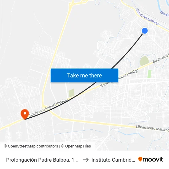 Prolongación Padre Balboa, 1046 to Instituto Cambridge map